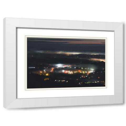 Chatt at Night 2 White Modern Wood Framed Art Print with Double Matting by Malone, Will