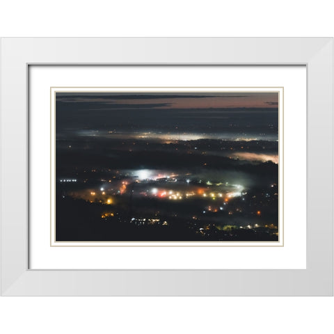Chatt at Night 2 White Modern Wood Framed Art Print with Double Matting by Malone, Will