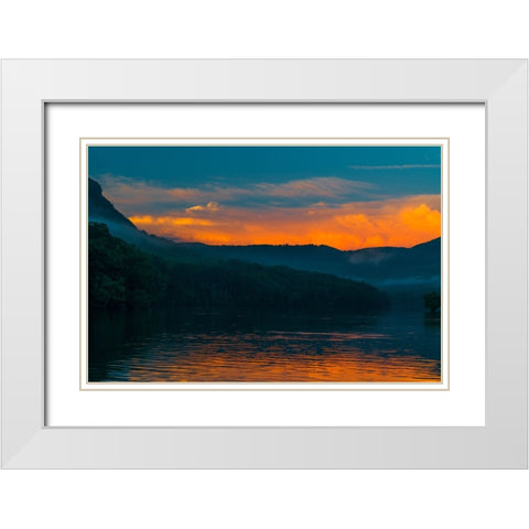 Fire in the Sky White Modern Wood Framed Art Print with Double Matting by Malone, Will