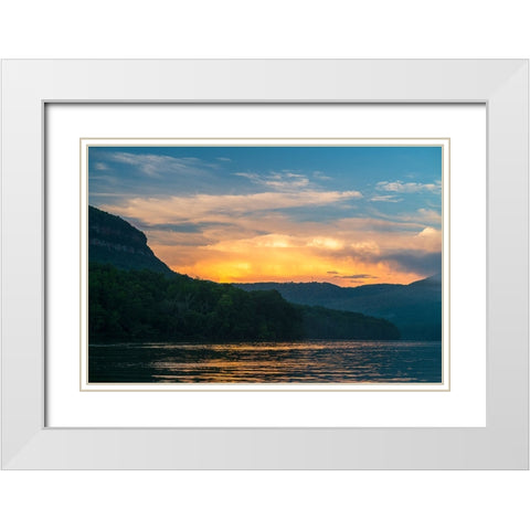 Fire in the Sky 4 White Modern Wood Framed Art Print with Double Matting by Malone, Will