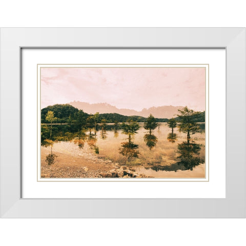 Ocoee Gold White Modern Wood Framed Art Print with Double Matting by Malone, Will
