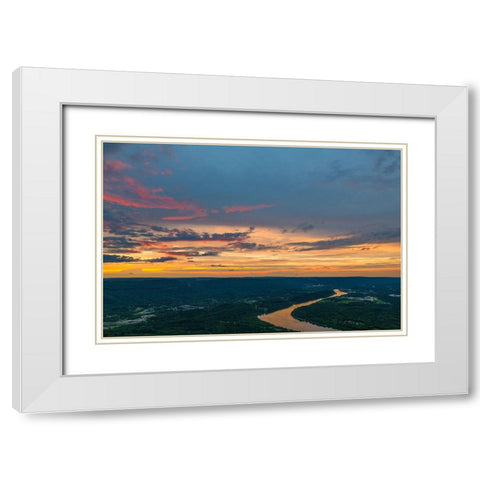 Point Park View White Modern Wood Framed Art Print with Double Matting by Malone, Will