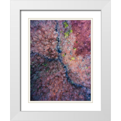 Signal Mountain Aerial  White Modern Wood Framed Art Print with Double Matting by Malone, Will