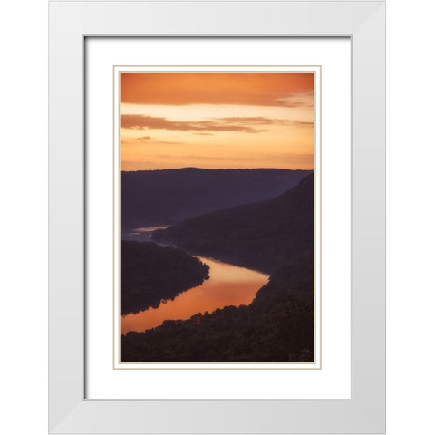 Sunrise White Modern Wood Framed Art Print with Double Matting by Malone, Will