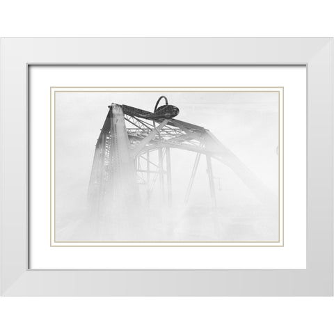 Walnut Fog White Modern Wood Framed Art Print with Double Matting by Malone, Will