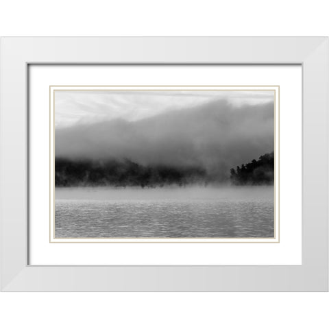 Ocoee Fog 3 White Modern Wood Framed Art Print with Double Matting by Malone, Will