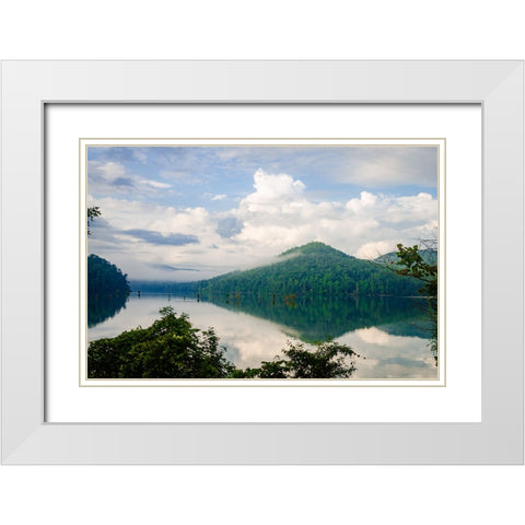 Ocoee Mist White Modern Wood Framed Art Print with Double Matting by Malone, Will
