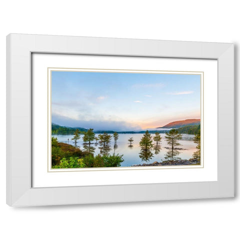 Ocoee Sunrise White Modern Wood Framed Art Print with Double Matting by Malone, Will