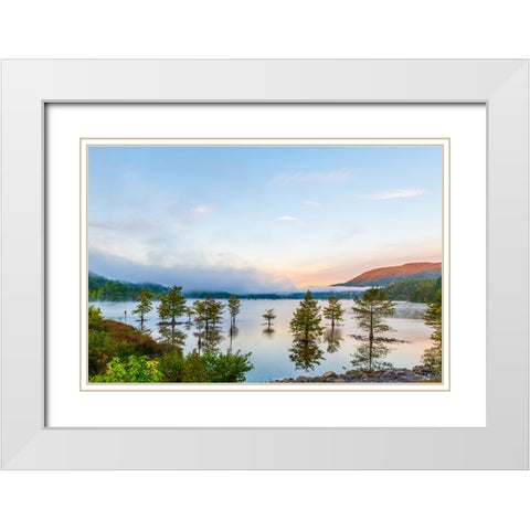 Ocoee Sunrise White Modern Wood Framed Art Print with Double Matting by Malone, Will