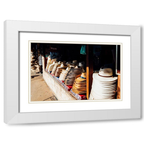 Hat Shop 2 White Modern Wood Framed Art Print with Double Matting by Malone, Will