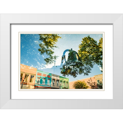 Downtown Double White Modern Wood Framed Art Print with Double Matting by Malone, Will