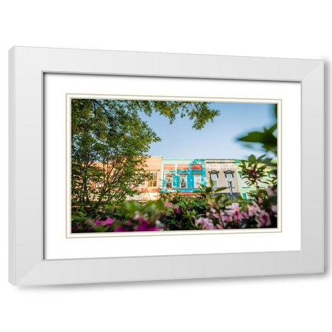 Downtown Morning White Modern Wood Framed Art Print with Double Matting by Malone, Will