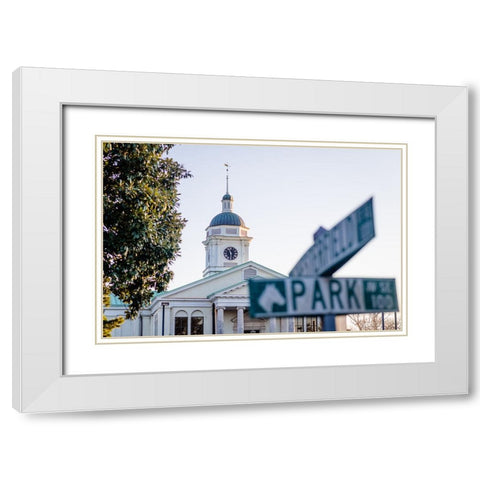 Park Street White Modern Wood Framed Art Print with Double Matting by Malone, Will