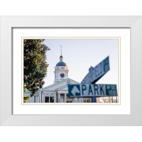 Park Street White Modern Wood Framed Art Print with Double Matting by Malone, Will
