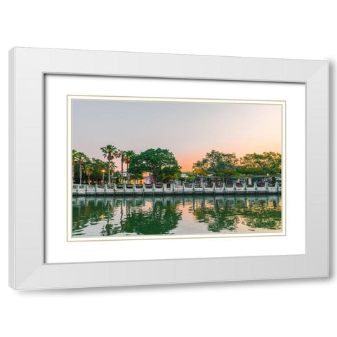Beaufort Boardwalk White Modern Wood Framed Art Print with Double Matting by Malone, Will