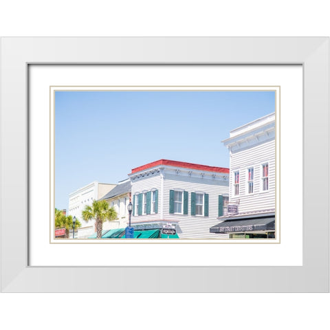 Downtown Beaufort White Modern Wood Framed Art Print with Double Matting by Malone, Will