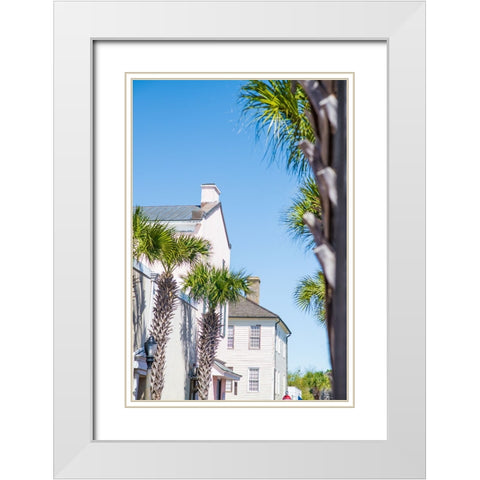 Downtown Beaufort 6 White Modern Wood Framed Art Print with Double Matting by Malone, Will