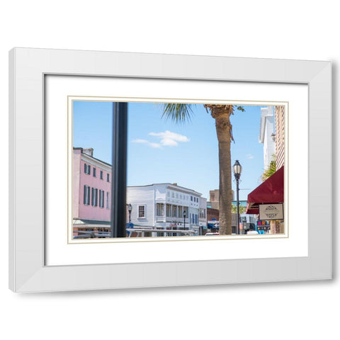 Downtown Beaufort 7 White Modern Wood Framed Art Print with Double Matting by Malone, Will