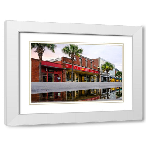 Downtown Beaufort Morning White Modern Wood Framed Art Print with Double Matting by Malone, Will