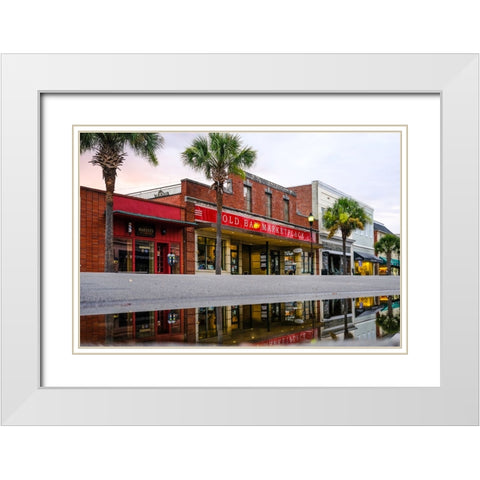 Downtown Beaufort Morning White Modern Wood Framed Art Print with Double Matting by Malone, Will
