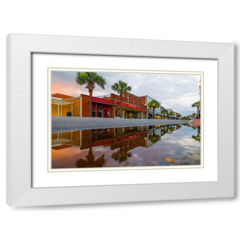 Downtown Beaufort Morning 2 White Modern Wood Framed Art Print with Double Matting by Malone, Will