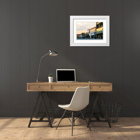 Downtown Beaufort Morning 4 White Modern Wood Framed Art Print with Double Matting by Malone, Will