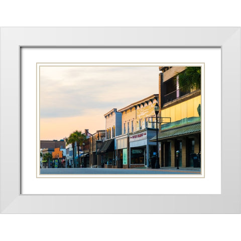 Downtown Beaufort Morning 4 White Modern Wood Framed Art Print with Double Matting by Malone, Will