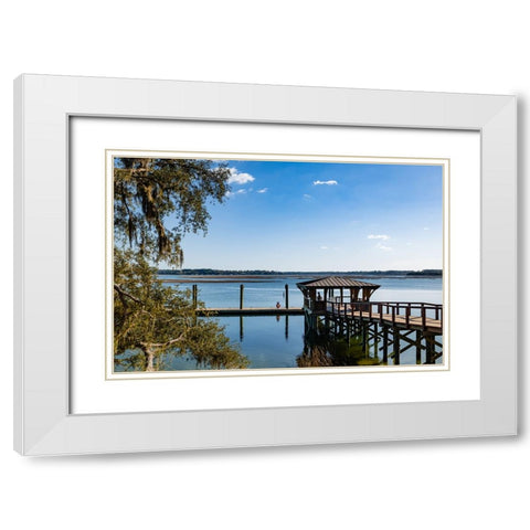 Beautiful Bluffton Day White Modern Wood Framed Art Print with Double Matting by Malone, Will