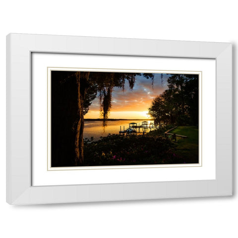 Classic Sunset White Modern Wood Framed Art Print with Double Matting by Malone, Will