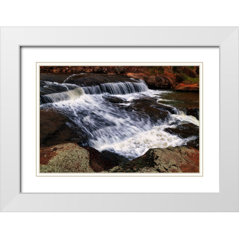 Falls Park Rush White Modern Wood Framed Art Print with Double Matting by Malone, Will