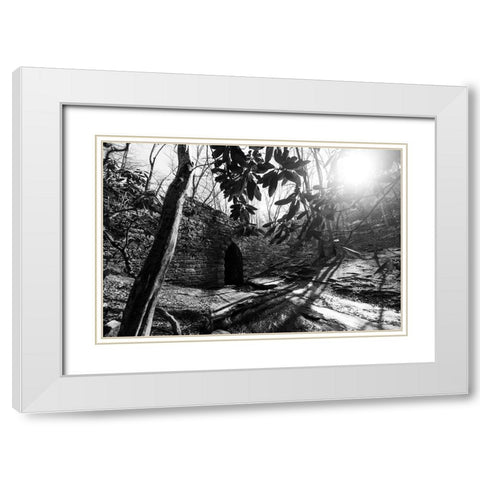 Poinsett Bridge 3 BW White Modern Wood Framed Art Print with Double Matting by Malone, Will