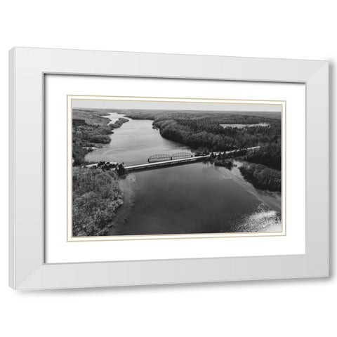 Two Bridges 2 White Modern Wood Framed Art Print with Double Matting by Malone, Will