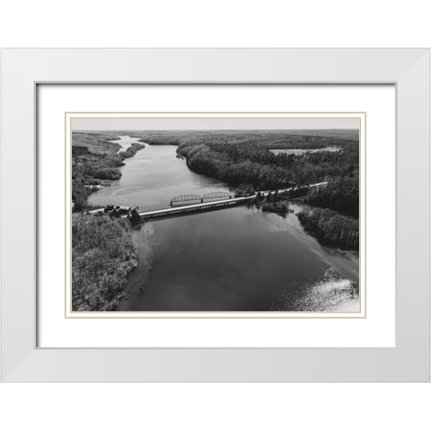 Two Bridges 2 White Modern Wood Framed Art Print with Double Matting by Malone, Will
