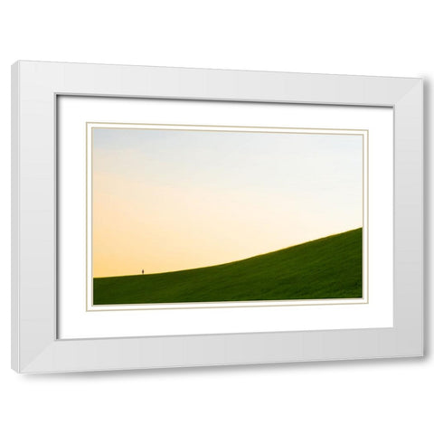A Long Way White Modern Wood Framed Art Print with Double Matting by Malone, Will
