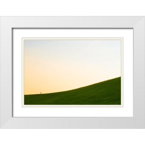 A Long Way White Modern Wood Framed Art Print with Double Matting by Malone, Will