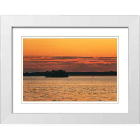 Fire on Hartwell 3 White Modern Wood Framed Art Print with Double Matting by Malone, Will