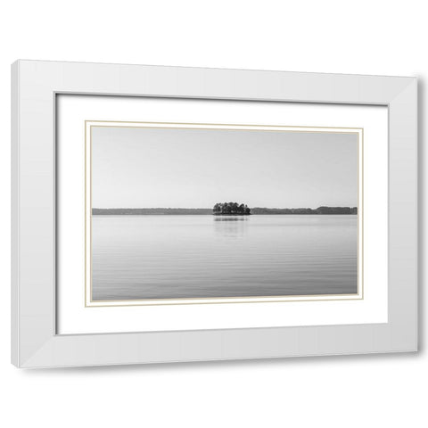 Floating Island White Modern Wood Framed Art Print with Double Matting by Malone, Will