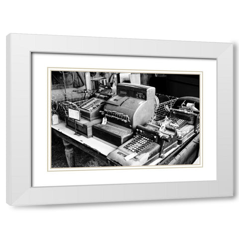 American Typewriter White Modern Wood Framed Art Print with Double Matting by Malone, Will