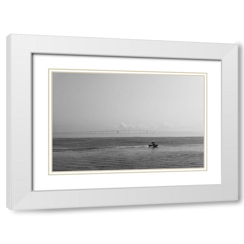 Bridge White Modern Wood Framed Art Print with Double Matting by Malone, Will