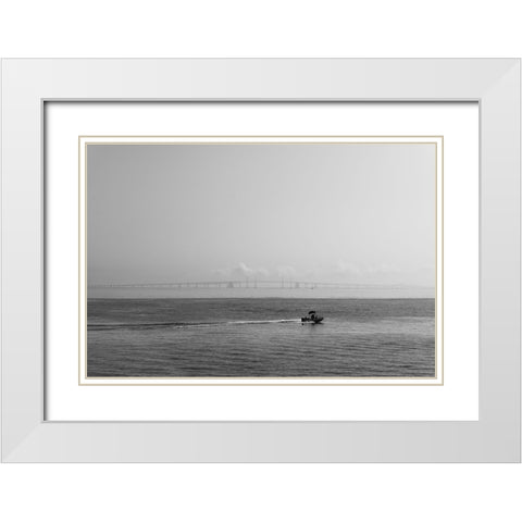 Bridge White Modern Wood Framed Art Print with Double Matting by Malone, Will