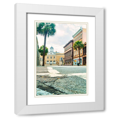 Broad street White Modern Wood Framed Art Print with Double Matting by Malone, Will