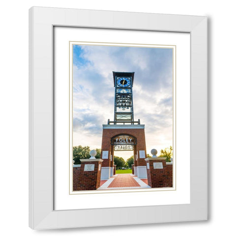 Centennial Plaza Vertical White Modern Wood Framed Art Print with Double Matting by Malone, Will