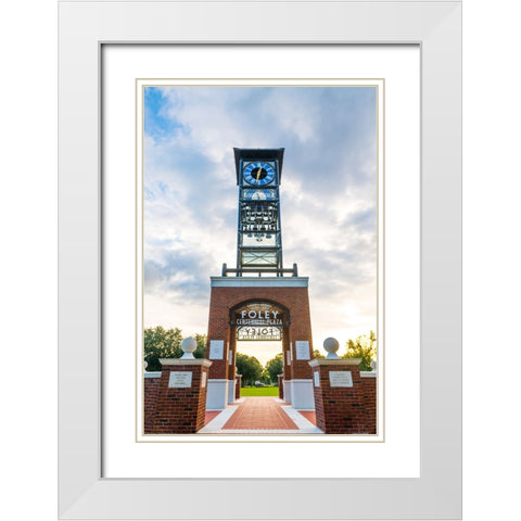 Centennial Plaza Vertical White Modern Wood Framed Art Print with Double Matting by Malone, Will