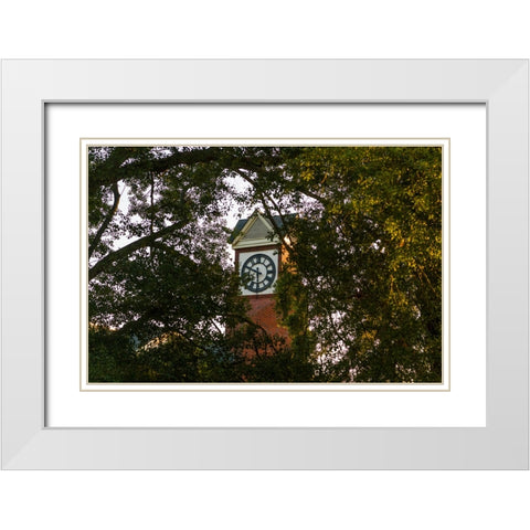 Clock White Modern Wood Framed Art Print with Double Matting by Malone, Will