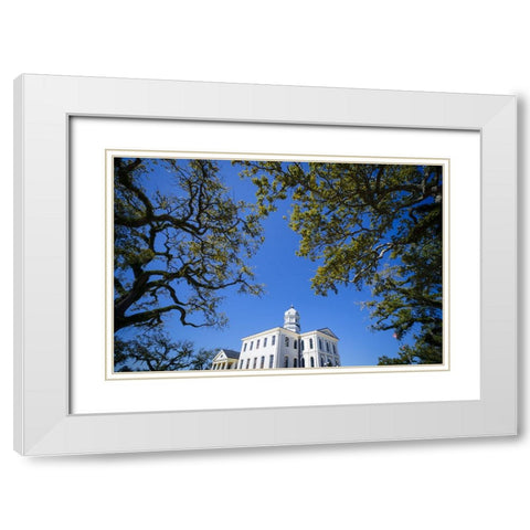 Courthouse 5 White Modern Wood Framed Art Print with Double Matting by Malone, Will