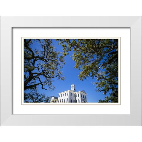 Courthouse 5 White Modern Wood Framed Art Print with Double Matting by Malone, Will