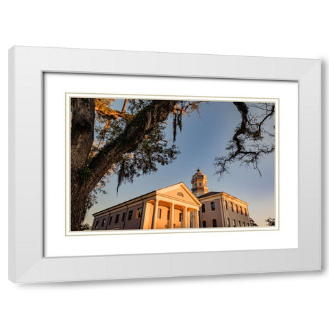 Courthouse 6 Sunrise White Modern Wood Framed Art Print with Double Matting by Malone, Will