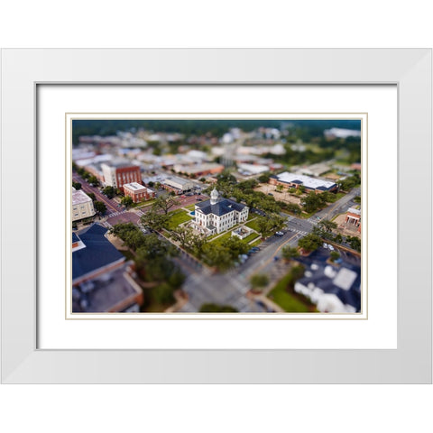Courthouse 8 White Modern Wood Framed Art Print with Double Matting by Malone, Will