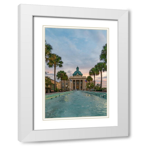 Courthouse Vertical White Modern Wood Framed Art Print with Double Matting by Malone, Will