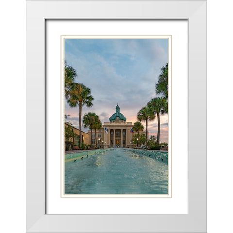 Courthouse Vertical White Modern Wood Framed Art Print with Double Matting by Malone, Will